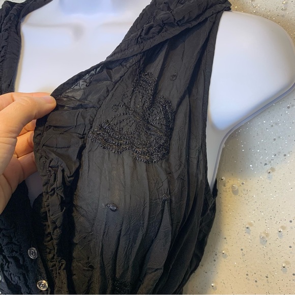 Rare Y2K Johnny Was Boho Butterfly Swiss Dot Embroidered Sheer Midi Dress - Picture 2 of 11